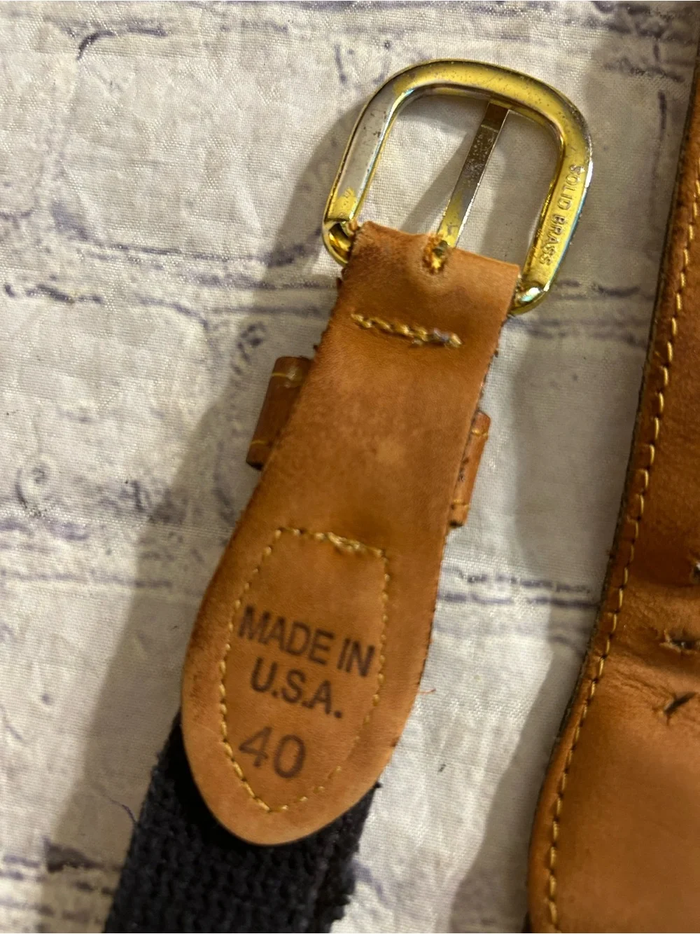 ZEP-PRO STEELERS USA BROWN & NAVY SIZE 40 BELT GENERAL LEATHER WEAVED BELT 42
